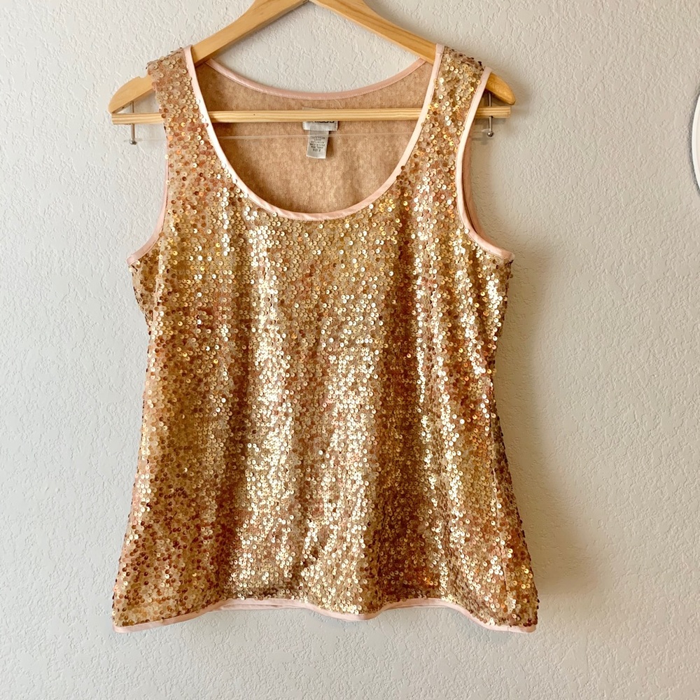 Chico’s | Gold Sequin Tank Top